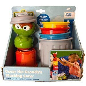 Sesame Street Oscar The Grouchs Stacking Cans Toy Set